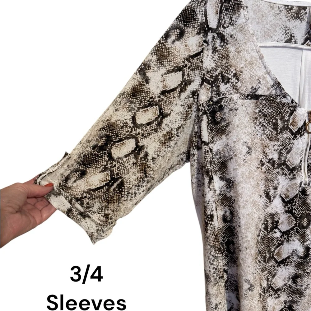❤️SNAKE PRINT w/GOLD TONE HARDWARE TOP PLUS: 2X #T - Picture 5 of 9